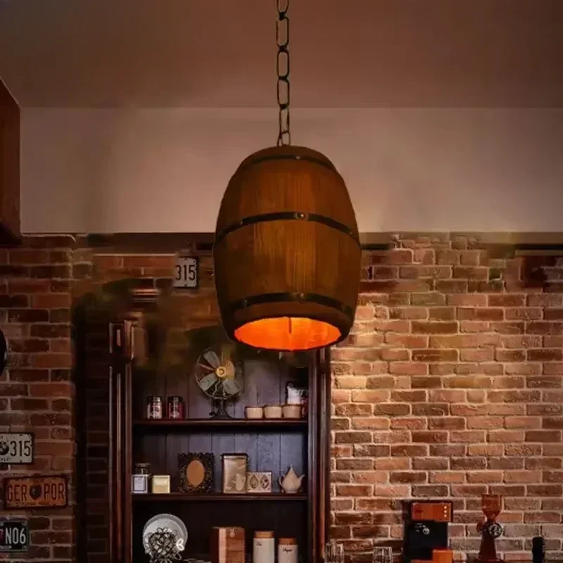 素朴なランプヴィンテージシャンデリア木製ペンダントライトワイ - Room Decor Lighting Lamp のレビューと価格
