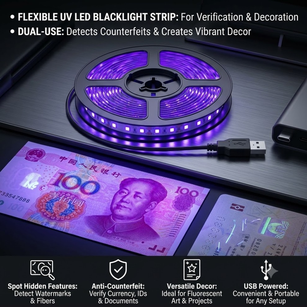 UV LEDストリップ SMD2835 DC5V 395-4 - Decor Lighting Hours のレビューと価格