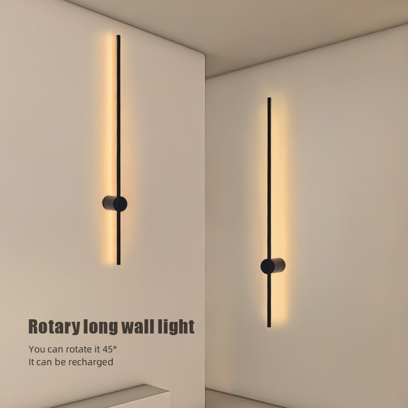 モダンな充電式LEDウォールスコンスランプ、ブラックアルミニ - Room Decor Lighting Lamp のレビューと価格