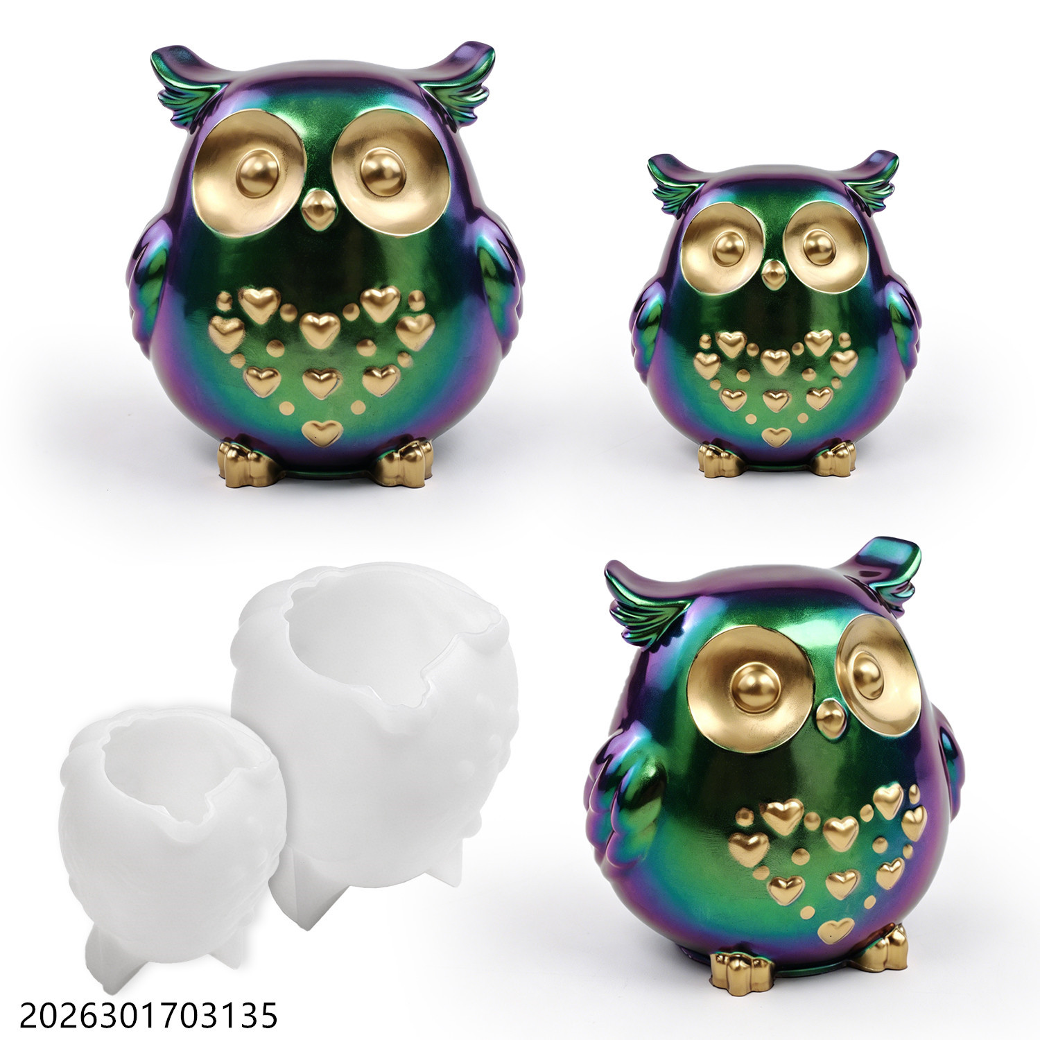 フクロウシリコンモールド 3D鳥型セット DIYエポキシ樹脂 - Candle Holder Set のレビューと価格