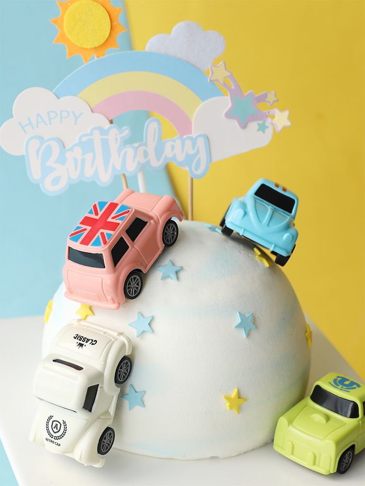 ミニカー総動員ケーキデコレーションアクセサリー少年テーマケー - Lighting Mcqueen Birthday Decor のレビューと価格