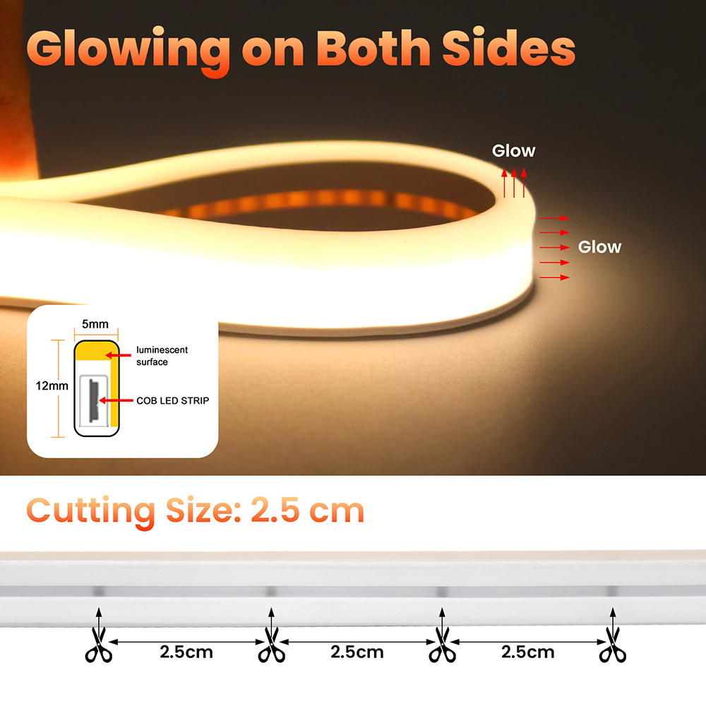 両面発光ソーラーCOB LEDネオンストリップライト 24V - Decor Lighting Hours のレビューと価格