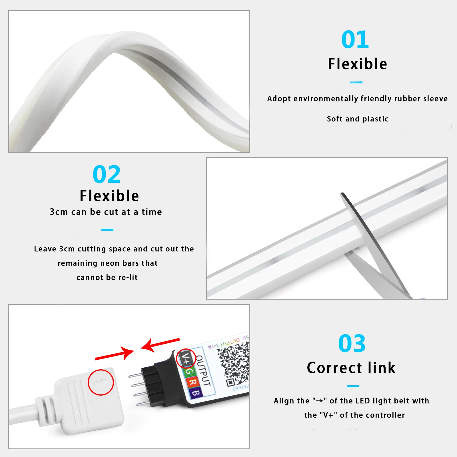 1-5m RGB LEDネオンストリップライト 5V USB - Lighting Decor For Room のレビューと価格